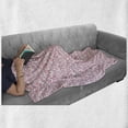 thumbnail image 6 of Cherry Blossom Soft Flannel Fleece Throw Blanket, Unevenly Aligned 5 Petal Sakura Flowers with White Stamens, Cozy Plush for Indoor and Outdoor Use, 50" x 70", Pale Pink Ruby and White, by Ambesonne, 6 of 6