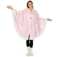 thumbnail image 3 of PAVILIA Wearable Blanket for Adult Women, Cozy Plush Fleece Blanket Poncho Cape with Hood, Super Soft Shawl, Angel Wrap Throw for Office, Light Pink, 3 of 10