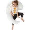 thumbnail image 2 of Curve Long Toddler Kids Body Pillow para dormir, Moon Shape Soft Child Hug Sleep Pillow, Funda de almohada de algodón orgánico Lavable Transpirable Cuna Almohadas, 2 of 3