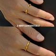 thumbnail image 2 of SONIA HOU Success 2-Way 18K Gold Over Sterling Silver Stacking Open Band Ring, 2 of 7