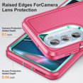 thumbnail image 4 of for Motorola Moto Edge 30 Pro Case Kickstand Durable 3-Layer Military Grade Protective Cover Hybrid Silicone Heavy Duty Rugged Shockproof Screen Lip Raised Protection Cover,Rose+Mint, 4 of 8