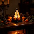 thumbnail image 4 of Vintage Halloween Pyramid LED Handheld Wind Lamp, Witch Skull Pumpkin Decor Light, Ambient Tabletop Ornament for Indoor Household Holiday Scene Display, 4 of 6