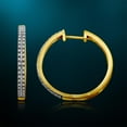 thumbnail image 2 of Natalia Drake 1/4 Cttw Diamond Hoop Earrings for Women Double Row in Yellow Gold Plated Sterling Silver, 2 of 5