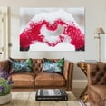 thumbnail image 3 of Love Heart Snow Hands Canvas Art Poster And Wall Art Picture Print Modern Family Bedroom Decor Posters,Unframe-style,08x12inch(20x30cm), 3 of 8
