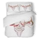 thumbnail image 1 of ABPHQTO Juego de ropa de cama de 3 piezas Acuarela Bohemian Deer Skull Western Mammals Acuarela Boho Astas Flores Plumas Funda nórdica con 2 fundas de almohada, 1 of 1