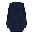 thumbnail image 6 of Womens Zip Hoodies Cotton Plain Oversized Hoodie Winter Warm Fleece Zip Up Sweatshirt Activewear Drawstring Long Sleeve Sweatshirt with Pockets Hooded Jackets Sweatershirts Navy XL, 6 of 7