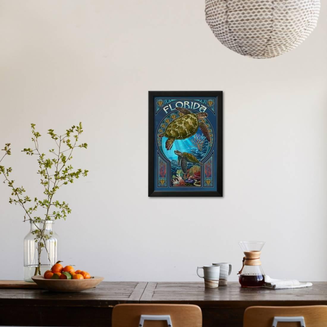 Florida Sea Turtle Art Nouveau Framed Print Wall By Lantern Florida Sea Turtle Art Nouveau Framed Print Wall By Lantern Press Com