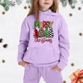 thumbnail image 2 of Clothes For Girls 10-12 - Girls Long Sleeve Hoodie Top Print Pant Set Kids Holiday Outfit Bundle (Purple,10-11 Years), 2 of 4