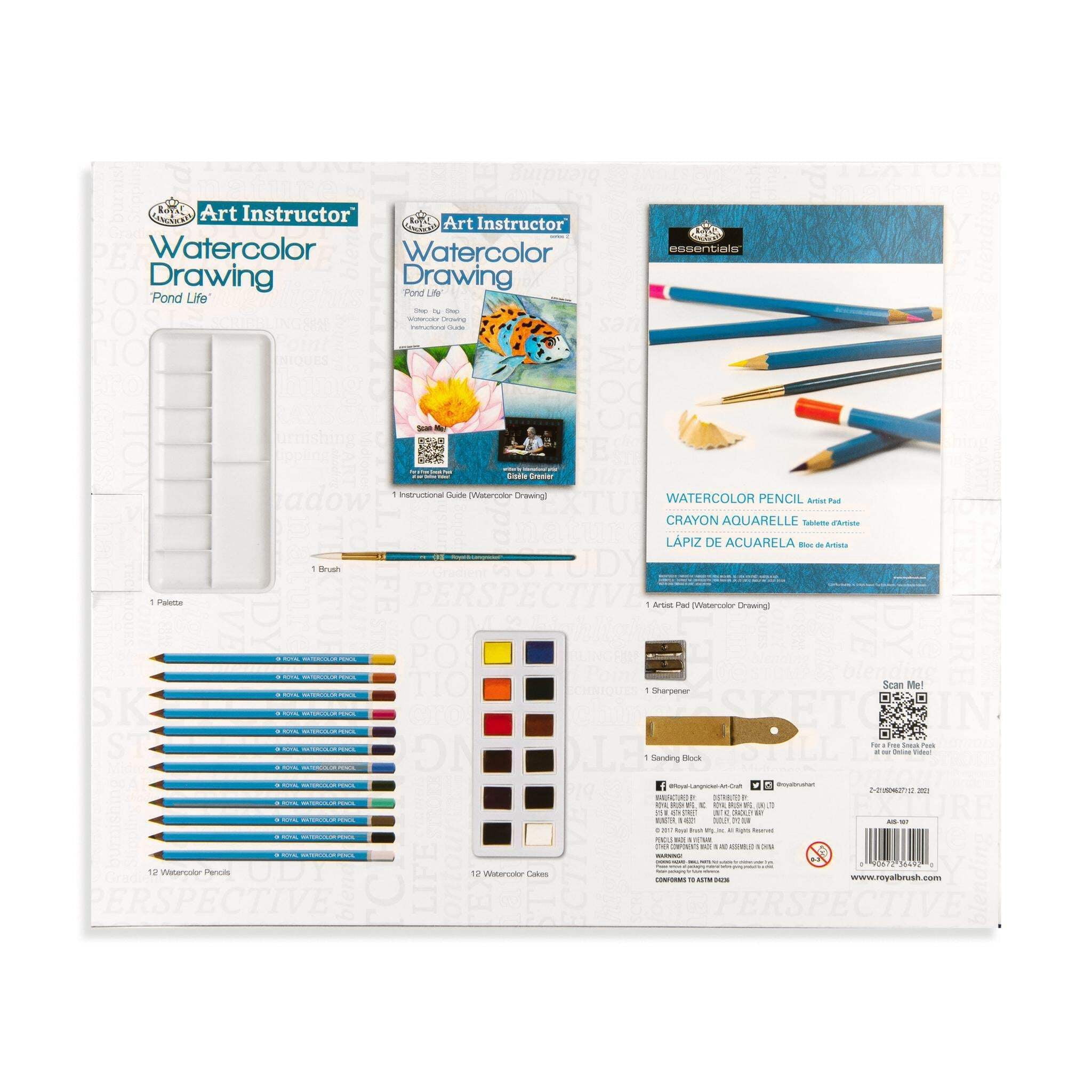 Royal & Langnickel Pond Life Watercolor Drawing Art Set - 30pc