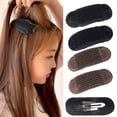 thumbnail image 2 of Puff Hair Cojín para la cabeza Pinzas para el cabello Volumen invisible Base para el cabello Esponja esponjosa Clip Moño Herramienta de peinado DIY para mujeres y niñas, 2 pares, negro, marrón brillar Electrónica, 2 of 5