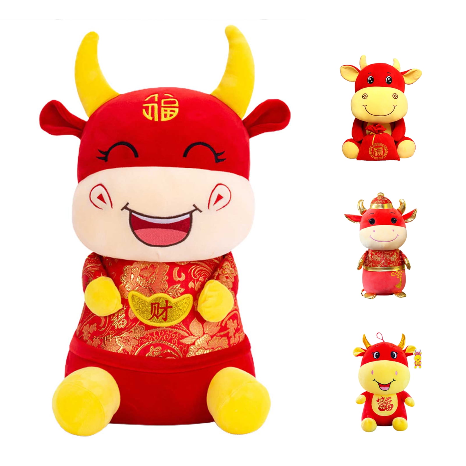 Lubelski New Year 2021 Cute Red Cow Plush Doll Children Christmas Gift ...