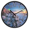 thumbnail image 6 of Ryvnso Rose Flowers on Snow 12 Inch Night Light Wall Clock Silent Battery Operated Luminous Clocks, 6 of 8