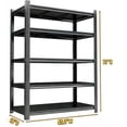 thumbnail image 2 of 72''H × 45''W Garage Shelving, 5 Tier Heavy Duty Metal Garage Storage Shelves, Metal Shelving,3000 lbs Adjustable St&ing Shelf & Thickened Double-Layer Posts for Garage,Warehouse,Basement, Black, 2 of 8