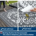 thumbnail image 6 of COZONY 9'x12' Boho Reversible Outdoor Rug, Waterproof Straw Plastic Mat with Vintage Medallion, Portable, UV Resistant, for Porch, Deck, Gray, 6 of 10