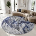 thumbnail image 3 of SIXHOME 6'x6' Area Rugs for Living Room Marble Swirl Abstract Rug Ultra Soft Washable Rugs for Bedroom Anti Slip Durable Carpet Home Decor for Dining Room Blue, 3 of 9