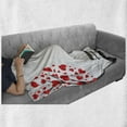 thumbnail image 5 of Tree of Life Soft Flannel Fleece Throw Blanket, Trees with Hearth Shaped Leaves and a Bench Love Romance Nature Design, Cozy Plush for Indoor and Outdoor Use, 50" x 70", Black Red White, by Ambesonne, 5 of 5