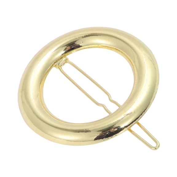 Unique Bargains 1 Pc Hair Clip Glossy Round Hair Clips Gold Tone