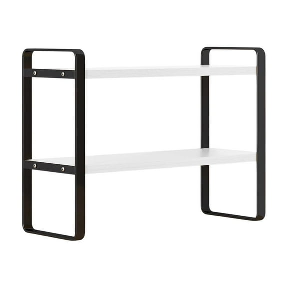 SLYNSHome Wood Office Desk Shelf Organizer,2 Tier Desktop Organization Storage Rack Bookshelf Office Essentials Supplies