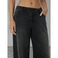 thumbnail image 6 of Female Denim High Waist Pocket Wide Leg Jeans Black XXXL, 6 of 7