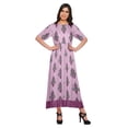 thumbnail image 1 of Moomaya Robe Plissée Imprimée Tunique à Manches au Coude Tenue d'Été Kurti pour Femmes, 1 of 5