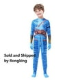 thumbnail image 5 of Boys Girls Jumpsuit Blue Aliens Cosplay Costume Bodysuit for 3-10 Year, 5 of 5