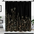 thumbnail image 4 of Vintage Black and Gold Boho Shower Curtain, Black and Tan Cream Floral Aesthetic Dark Wildflower Botanical Flowers Shower Curtain for Bathroom with Hook,Farmhouse Plant Art Chic Shower Curtain 72X72, 4 of 5