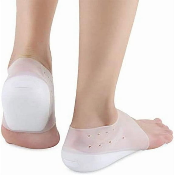 Dr.pedi 2.5cm Clear Silicone Heel Lifts for Height Increase - Invisible Shoe Inserts for Men & Women, Comfortable & Discreet Lift Insoles (1 Pair, 2.5cm/1 inch)​