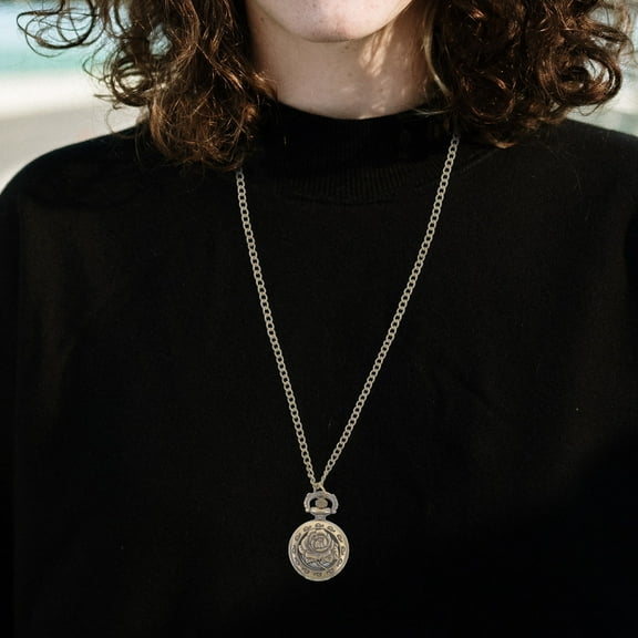 LOLIPPYY 1Pack Decorative Pocket Watch with Chain Light Brown for Party Use