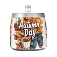 thumbnail image 7 of Yayeee Ashtray with Lid for Cigarette Smokeless Stainless Steel Home Ash Holder, Autumn Day Pattern, 7 of 7