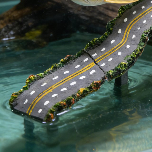 unbranded 4Ud De Resina Con De Autopista Para Acuario Con Multicolor