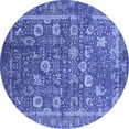thumbnail image 1 of Ahgly Company Indoor Round Oriental Blue Industrial Area Rugs, 5' Round, 1 of 4