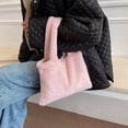 thumbnail image 3 of Bolsa pequeño con asa superior de color sólido de piel suave de invierno para mujer (rosa) Ehuebsd Para estrenar, 3 of 9