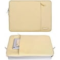 thumbnail image 2 of Mosiso Polyester Vertical Style Water Repellent Laptop Sleeve Case Bag Cover with Pocket for MacBook Air 15 inch M3 A3114 M2 A2941 2023 2024 / Pro 15 inch A1990 A1707, Camel, 2 of 5