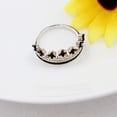 thumbnail image 6 of White Gold Plated Black White Crystal Princess Crown Tiara Ring Wedding Engagement Jewelry for Women Girls (black size 9), 6 of 7