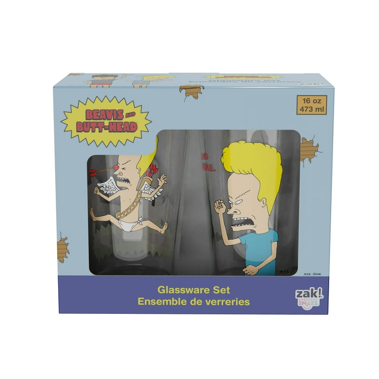 Zak Designs 2 Pack 16oz Beavis and Butthead Pint Glass - Walmart.com