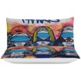thumbnail image 3 of HAHDAXIA Street Graffiti Bedding Solid Comforter Set for All Seasons 3 Pieces(1 Comforter+2 Pillowcases) Soft Microfiber Bedding Set Queen(90"x90"), 3 of 7