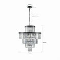 thumbnail image 2 of 24" Luxury Crystal Chandelier with Black Finish – Elegant 15-Light 5 Tier Pendant Light Fixture for Living Room, Dining Room, or Entryway (Bulb Not Included), 2 of 10