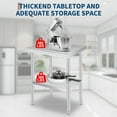 thumbnail image 5 of Huisuilinss Stainless Steel Prep Table,Commercial Work Table,Kitchen Worktable With Rounded-Corner,Adjustable Undershelf For Home Restaurant Hotel Garage Laundry Garden Outdoor, 5 of 7