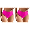 thumbnail image 1 of (2-Pack) Rinsvye Women Plus Size High Waist Bikini Bottoms Swim Bikini with Underwire Support Briefs Beach Shorts Ruched Bottom High Cut Swim Bottom Full Coverage Swimsuit Bottom Sports Yoga Shorts, 1 of 7