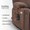 thumbnail image 4 of MCombo Small Power Lift Recliner Chair Sofa with Massage and Heat for Elderly, 3 Positions, Cup Holders, and USB Ports, Extended Footrest, Fabric 7141 Coffee, 4 of 9