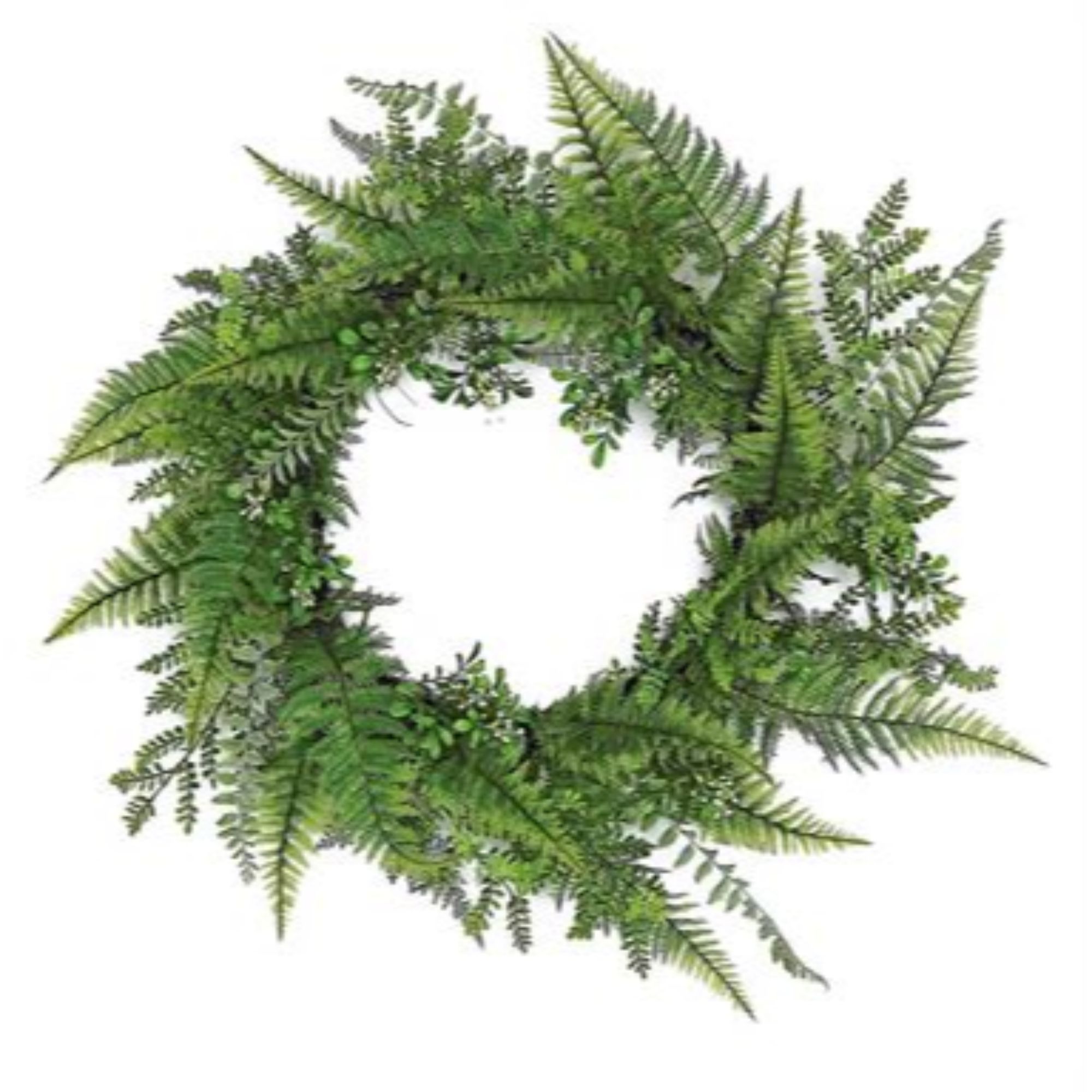 Mixed Ferns Artificial Spring Floral Wreath, Green 24Inch Walmart