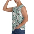 thumbnail image 3 of Lsque Hand Drawn Chickens Print Men's Cotton Blend Sleeveless Muscle Shirts (S-3XL)- Moisture Wicking, Odor Protection, UPF 30+,Medium, 3 of 8