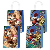 16 Pcs For Donkey Kong Theme Party Bags,Candy Gift Bags,With Handles Favor Bags Party Favor Bags for Boy Girls Birthday Party,Birthday Party Decorations