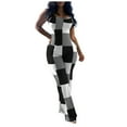 thumbnail image 2 of Gaecuw Overall Jumpsuit for Women Sleeveless Cold Shoulder Overall Square Neck Band Collar Striped Printed Onesie One Piece Outfits Casual Seamless Long Pants Summer Romper Ankle Length Trousers, 2 of 6