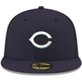 thumbnail image 2 of Men's New Era Navy Cincinnati Reds White Logo 59FIFTY Fitted Hat, 2 of 5