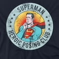 thumbnail image 2 of Superman Heroic Posing Club Women's Loose T-Shirt, Navy, X-Large, 2 of 4
