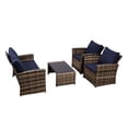 thumbnail image 7 of Highsound 4 Piece Patio Furniture Sets, All Weather Patio Conversation Set, Sectional Wicker Rattan Outdoor Furniture Set with Coffee Table & Blue Cushions, 7 of 7