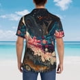 thumbnail image 4 of Fotbe Abstract Peacock Painting Camisa Hawaiana para Hombre Unisex – Camisa Casual de Verano con Botones de Manga Corta de Algodón y Lino,Medium, 4 of 7