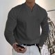 thumbnail image 2 of Men's Casual Solid Color V-Neck Gentleman's Business Long Sleeve T-Shirt With Pockets M, 2 of 5