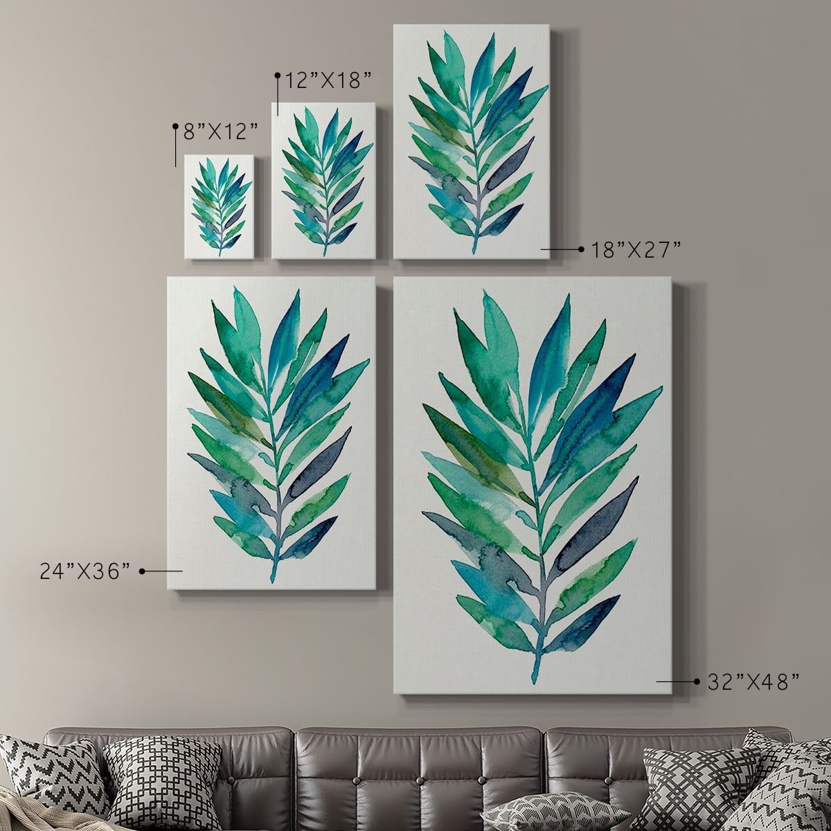 Palm Frond Flow II Premium Gallery Wrapped Canvas - Ready to Hang